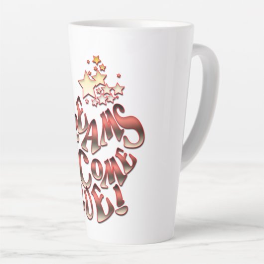 Dreams komen waar latte mok (Rechterhoek)