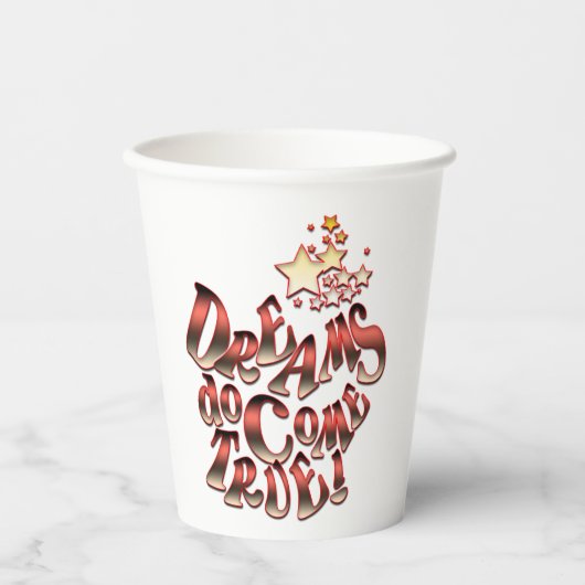 Dreams komen waar papieren bekers (Voorkant)