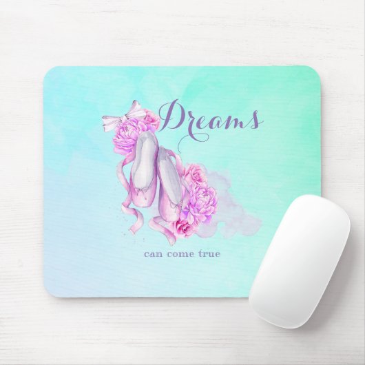 Dreams kunnen echte balletslippers in Waterverf kr Muismat (Met muis)