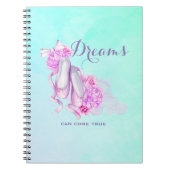 Dreams kunnen echte balletslippers in Waterverf kr Notitieboek (Voorkant)