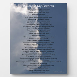 Dreams Love Poem Fluffy White Clouds EASEL Fotoplaat