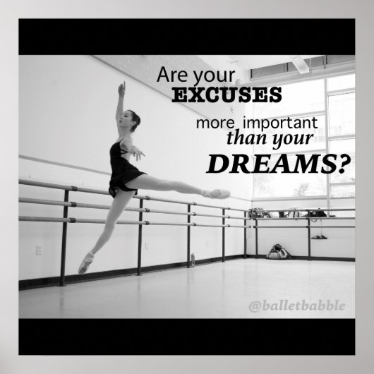 Dreams Motivatie Ballet Poster 24x24 (Voorkant)
