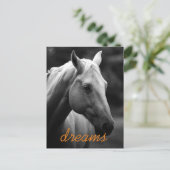 Dreams Motivatie Black & White Horse Head Briefkaart (Staand voorkant)