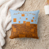 Dreams nemen vlucht Oranje drijvende straten vierk Kussen (Deken)