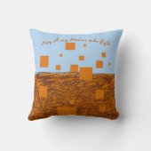 Dreams nemen vlucht Oranje drijvende straten vierk Kussen (Achterkant)