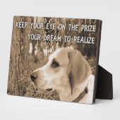 Dreams om Plaque te realiseren is dog Pawsitive Fotoplaat (Zijkant)