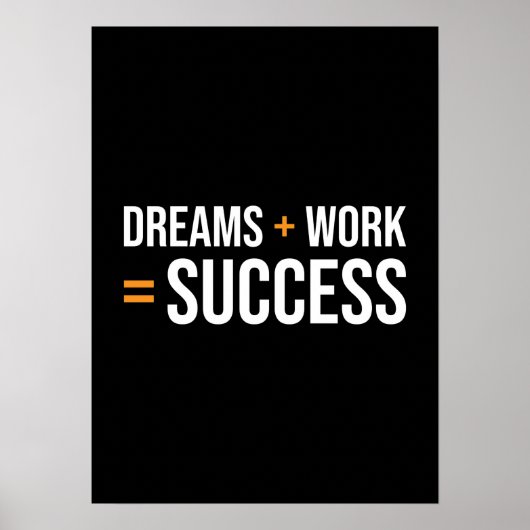 Dreams plus werken staat gelijk aan succes poster (Voorkant)