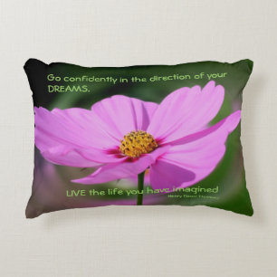 Dreams Quote Cosmos Flower Inspirerend Accent Kussen