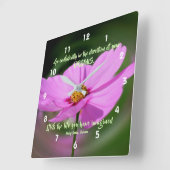 Dreams Quote Cosmos Flower Inspirerend Vierkante Klok (Hoek)