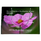 Dreams Quote Cosmos Inspirerend gepersonaliseerd Groot Cadeauzakje (Voorkant)