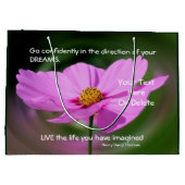 Dreams Quote Cosmos Inspirerend gepersonaliseerd Groot Cadeauzakje (Achterkant)