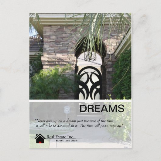 Dreams Real Estate briefkaart (Voorkant)
