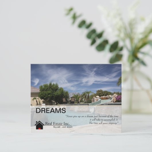 Dreams Real Estate briefkaart (Staand voorkant)