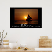 Dreams Sunset Sailboat Motivatie Poster (Keuken)