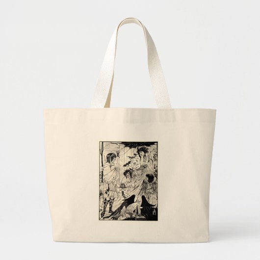Dreams van Aubrey Beardsley Grote Tote Bag (Voorkant)