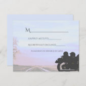 Dreams van de Open Road Motorcycle Wedding RSVP Kaartje (Voorkant / Achterkant)