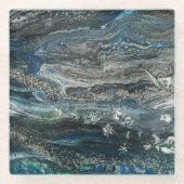 Dreams van het abstracte schilderij Ocean'20 Glazen Onderzetter (Voorkant)