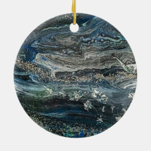 Dreams van het abstracte schilderij Ocean'20 Keramisch Ornament (Achterkant)