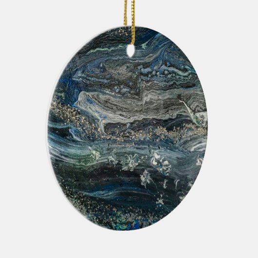 Dreams van het abstracte schilderij Ocean'20 Keramisch Ornament (Rechts)