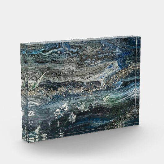 Dreams van het acrylschilderij Ocean'19 in grijs Fotoblokken (Links)