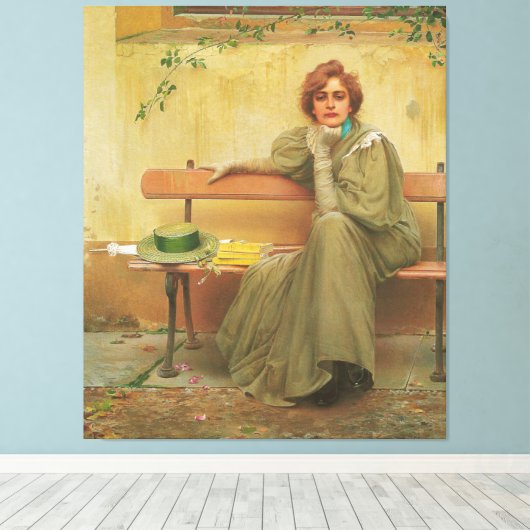 Dreams van Vittorio Matteo Corcos 1896 Canvas Afdruk (Insitu (Houten vloer))
