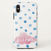 Dreams Waterverf Blue Polka Dots Case-Mate iPhone Case (Achterkant)