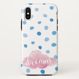 Dreams Waterverf Blue Polka Dots Case-Mate iPhone Case