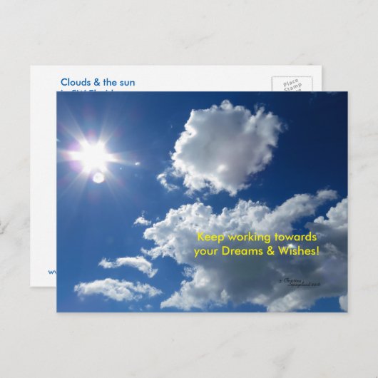 Dreams wenst Clouds sun Briefkaart (Voorkant / Achterkant)