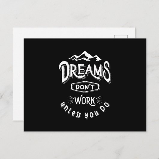 Dreams werken alleen als je dat doet - avontuurlij briefkaart (Voorkant / Achterkant)