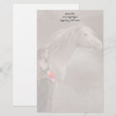 Dreams White Stallion Horse Stationery Note paper Briefpapier (Voorkant / Achterkant)