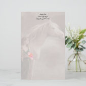 Dreams White Stallion Horse Stationery Note paper Briefpapier (Staand voorkant)