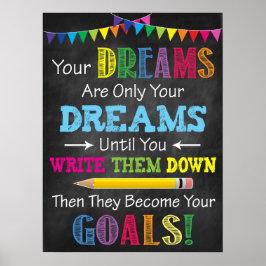 Dreams worden doelstellingen afdrukbaar poster