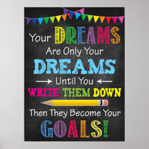 Dreams worden doelstellingen afdrukbaar poster