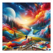 Dreamscape Abstract: levendige digitale kunstprint Foto Afdruk (Voorkant)