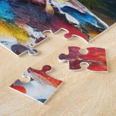 Dreamscape Abstract: levendige digitale kunstprint Legpuzzel (Zijkant)