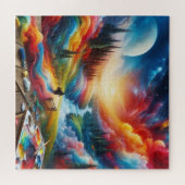 Dreamscape Abstract: levendige digitale kunstprint Legpuzzel (Horizontaal)