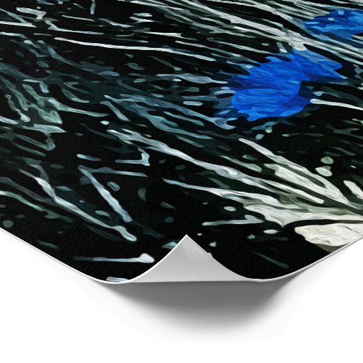 Dreamscape Blauw Wildflower Field Wall Art – Moder Poster (Hoek)