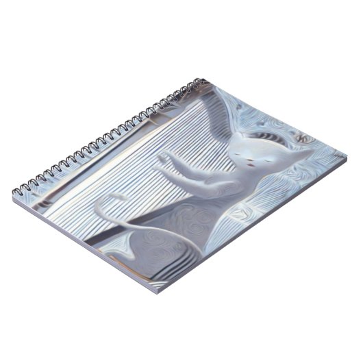 Dreamscape Cat Harp – Notebook Notitieboek (Linkerzijde)