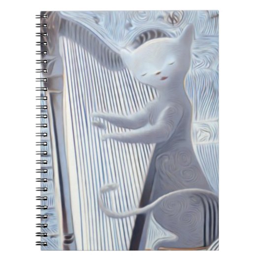 Dreamscape Cat Harp – Notebook Notitieboek (Voorkant)