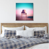 Dreamscape Elegance: Hedendaagse stoel in Gradien Canvas Afdruk (Insitu (Slaapkamer))