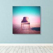Dreamscape Elegance: Hedendaagse stoel in Gradien Canvas Afdruk (Insitu (Houten vloer))