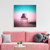Dreamscape Elegance: Hedendaagse stoel in Gradien Canvas Afdruk (Insitu (Woonkamer))