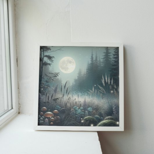 "Dreamscape Glow – Enchanted Twilight Meadow Canvas Afdruk