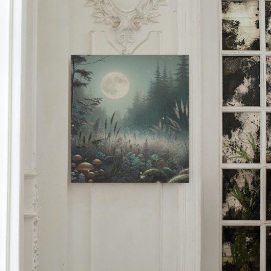 "Dreamscape Glow – Enchanted Twilight Meadow Canvas Afdruk