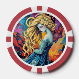 Dreamscape – levendige surrealistische portretkuns poker chips