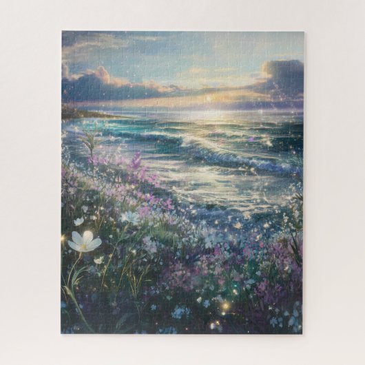 Dreamscape Meadow: Wildflowers bij de Ocean Puzzle Legpuzzel (Verticaal)