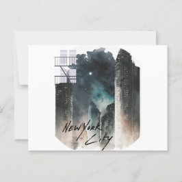 Dreamscape New York, Geschilderde Stadlichten Briefkaart