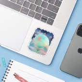 Dreamscape Open Boek Universum Sticker (Laptop met iPhone)
