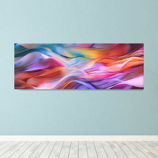 "Dreamscape Waves" Hedendaagse Abstracte kunst Canvas Afdruk (Insitu (Houten vloer))