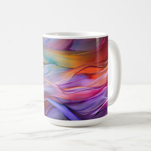 "Dreamscape Waves" Hedendaagse Abstracte kunst Koffiemok (Voorkant rechts)